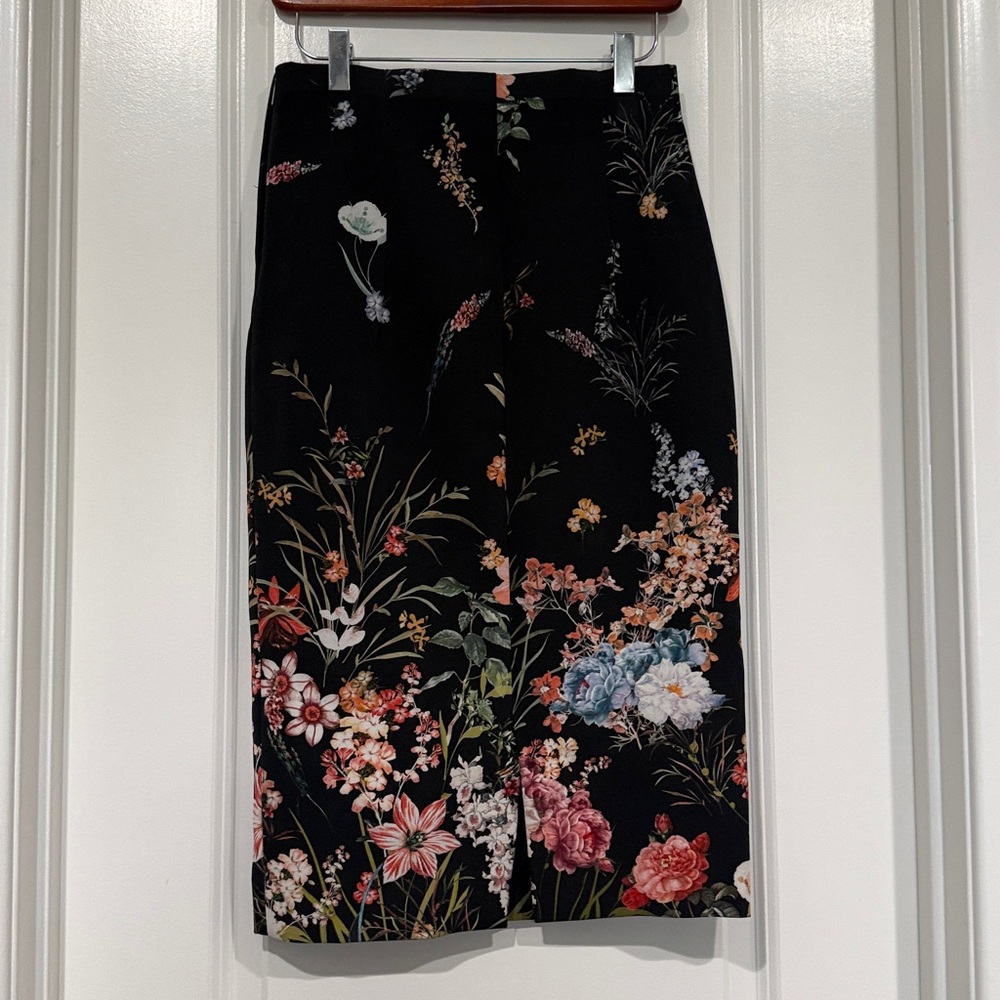 Zara Woman Black Floral Pencil Skirt - Picture 4 of 10